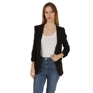 Afbeelding van ruched sleeve blazer black.