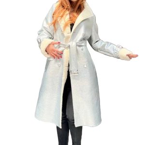 oversized Lamy Coat Silver