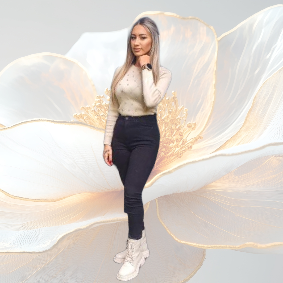 Boots jeanszwart top diamand