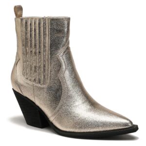 Trendy goud-zilveren metallic cowboylaarzen met city western flair voor dames – Straatstijl.nl